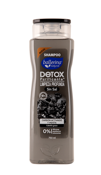 Shampoo Detox Purificante Carbón Activado y Mentas